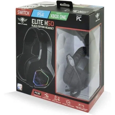 Spirit of Gamer Elite-H50 Black Edition Auriculares Gaming con Micrófono